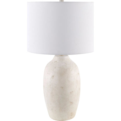 Gasius Accent Table Lamp by Livabliss in metallic, painted. Made from cement, linen, iron in a modern style.