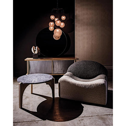 Confucius Coffee Table by Noir in waxed. Made from elm, marble in a eclectic & global style.