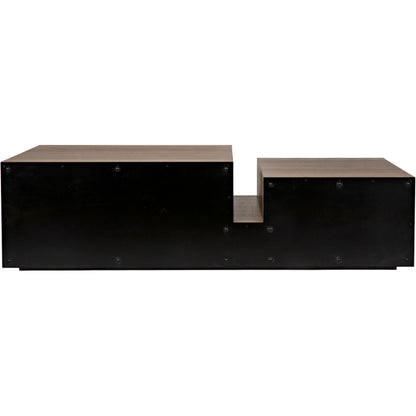 Nido Coffee Table by Noir in dark walnut, matte black. Made from walnut, metal in a modern style.