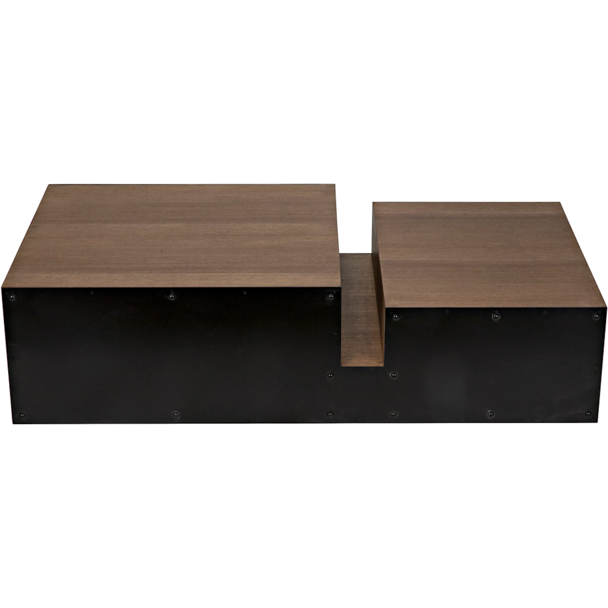Nido Coffee Table by Noir in dark walnut, matte black. Made from walnut, metal in a modern style.