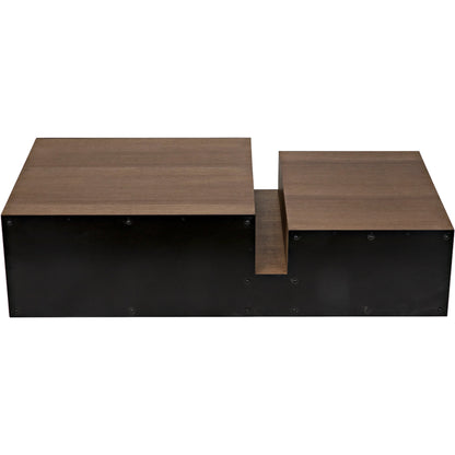 Nido Coffee Table by Noir in dark walnut, matte black. Made from walnut, metal in a modern style.