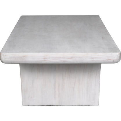 Ward Coffee Table by Noir in white wash. Made from mahogany and veneer in a eclectic & global style.