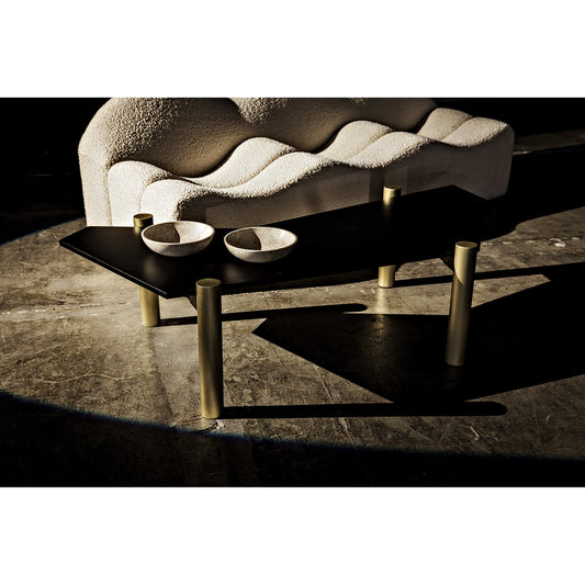 Tabu Coffee Table by Noir in ebony walnut, antique brass. Made from walnut, metal in a eclectic & global style.
