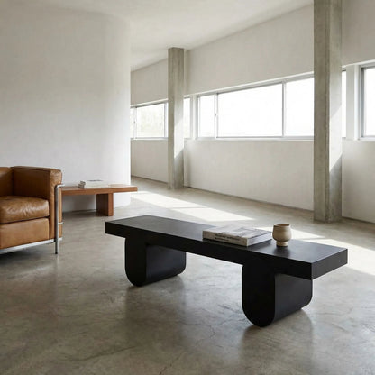 Evora Coffee Table by Noir in matte black. Made from industrial steel in a modern style.