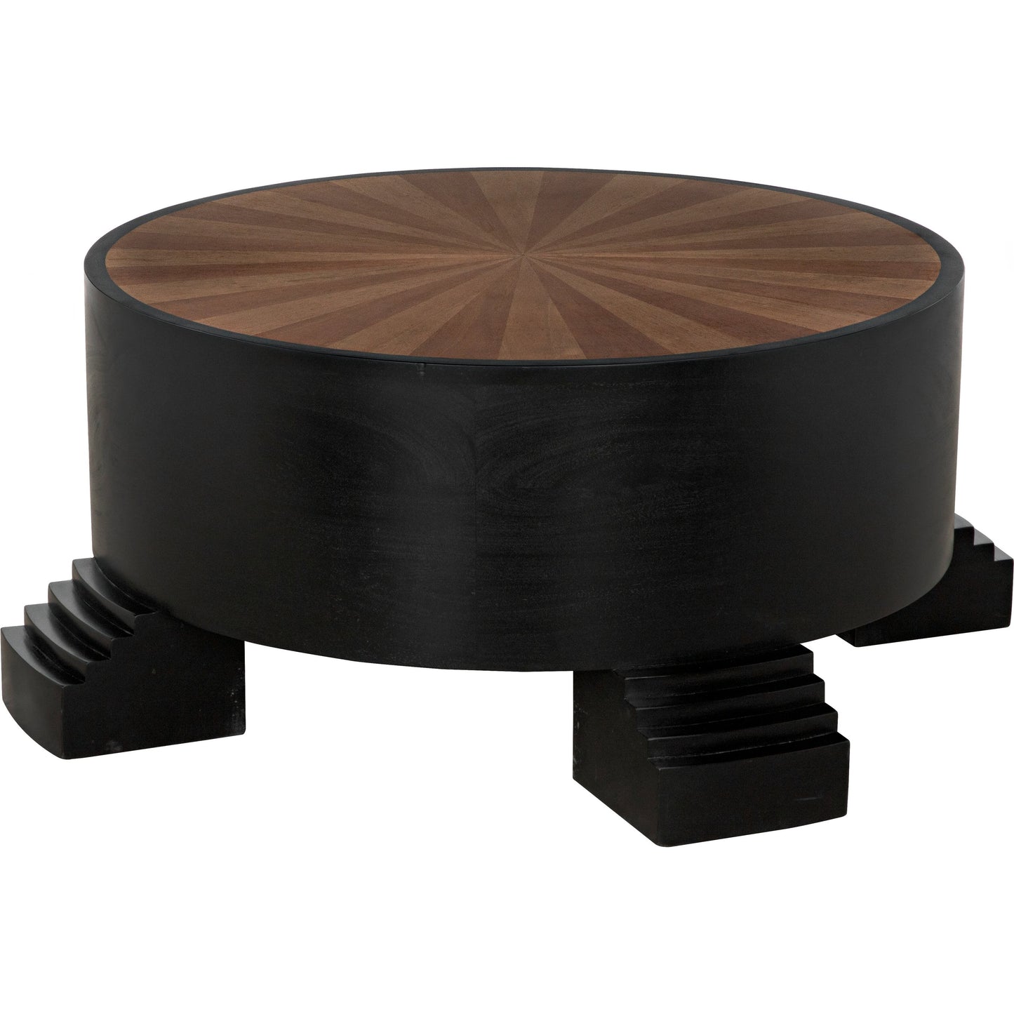 010 SI-1957036 | Additional Silo | Tambour Coffee Table by Noir in hand rubbed black. Made from mahogany and veneer top in a modern style.