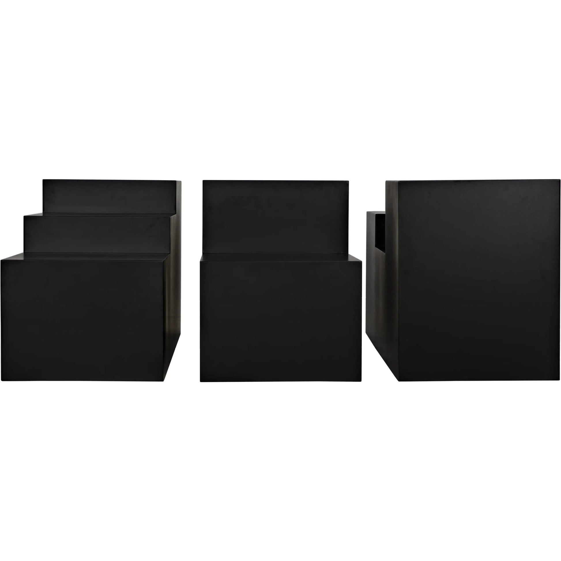 Stein Coffee Table by Noir in matte black. Made from industrial steel in a modern style.