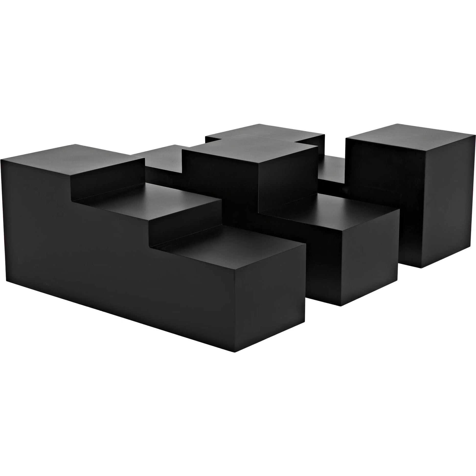 Stein Coffee Table by Noir in matte black. Made from industrial steel in a modern style.