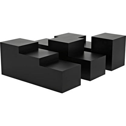 Stein Coffee Table by Noir in matte black. Made from industrial steel in a modern style.