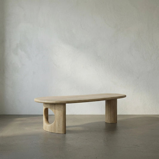 Harvey Coffee Table by Noir in washed walnut. Made from walnut in a modern style.