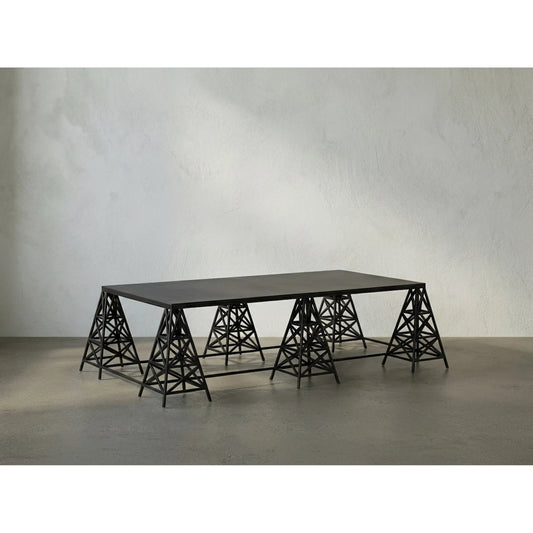 Brixton Coffee Table by Noir in matte black. Made from industrial steel in a modern style.