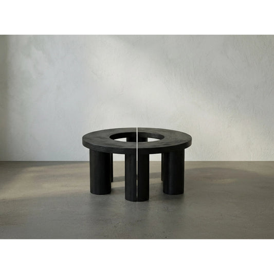 Pluto Coffee Table by Noir in hand rubbed black. Made from mahogany in a modern style.