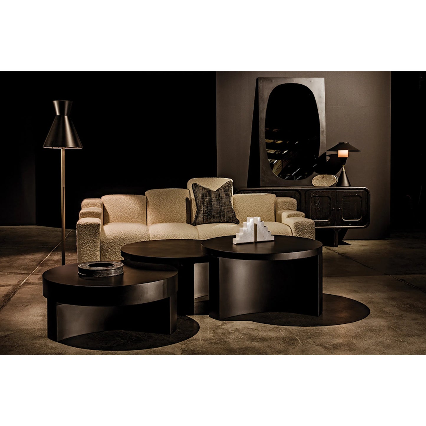012 SI-1975505 | Lifestyle | Steward Coffee Table A by Noir in matte black. Made from industrial steel in a modern style.