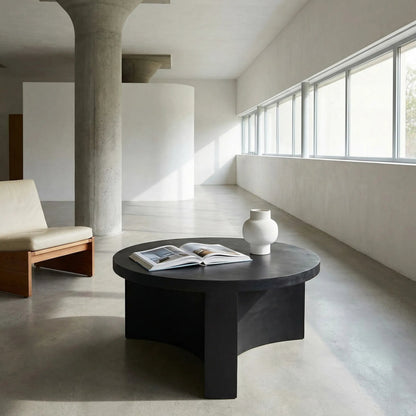 Steward Coffee Table A by Noir in matte black. Made from industrial steel in a modern style.