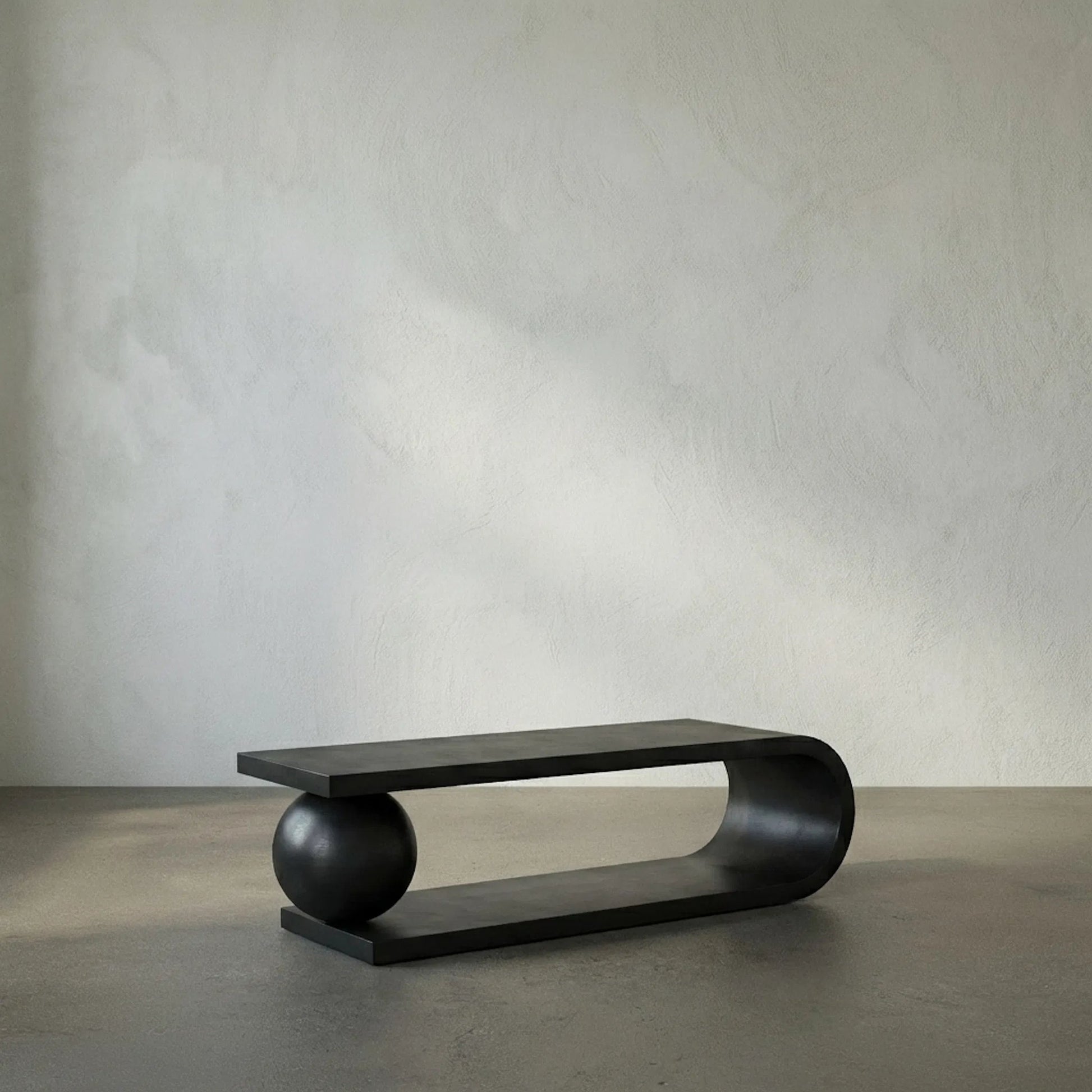 Estelle Coffee Table by Noir in matte black. Made from industrial steel in a modern style.