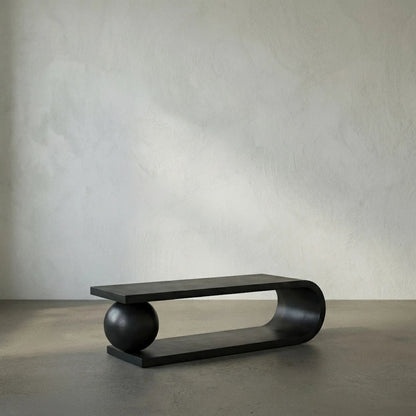 Estelle Coffee Table by Noir in matte black. Made from industrial steel in a modern style.