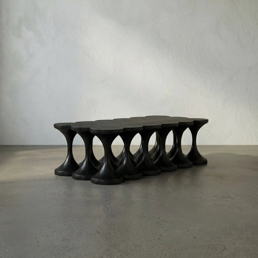 Jericho Coffee Table by Noir in hand rubbed black. Made from mahogany in a modern style.