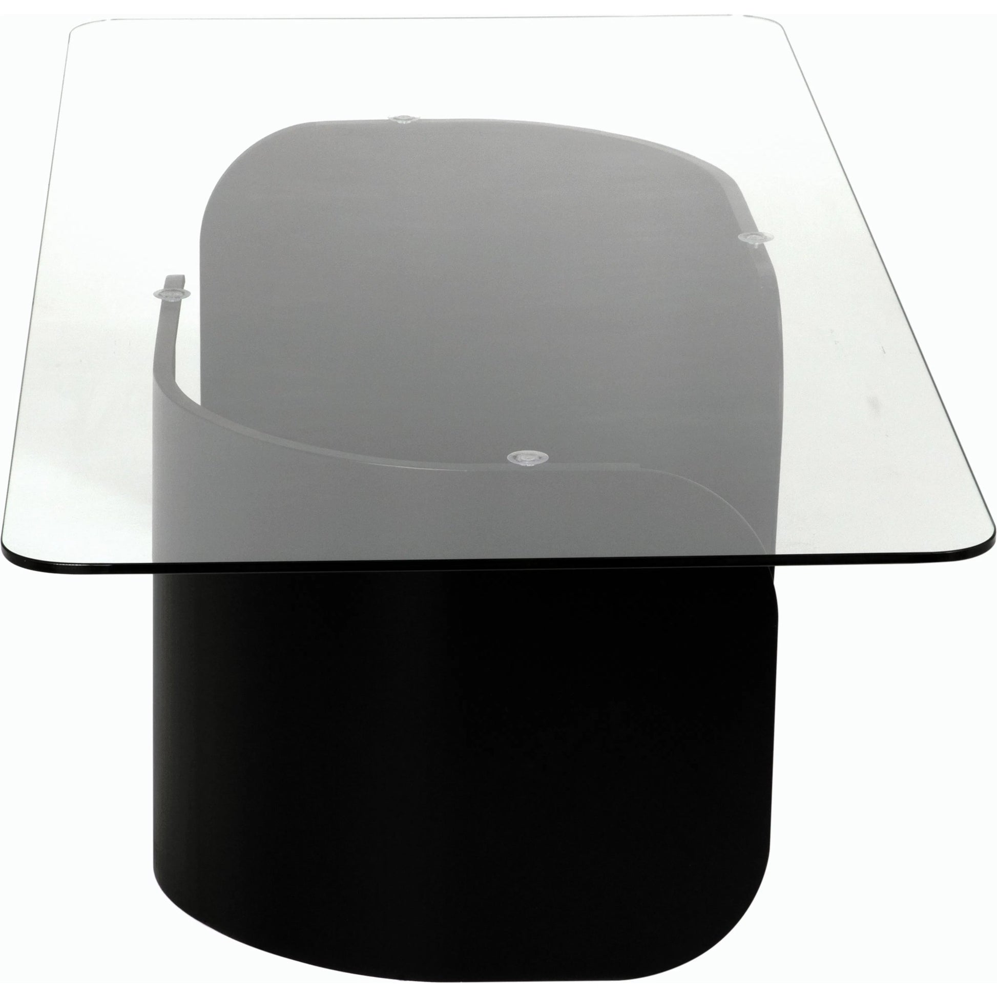 Varicka Coffee Table by Noir in matte black. Made from industrial steel and glass in a modern style.