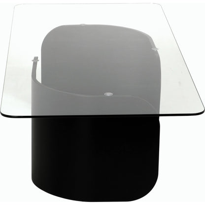 Varicka Coffee Table by Noir in matte black. Made from industrial steel and glass in a modern style.