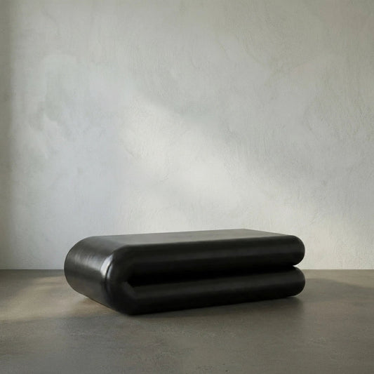 Flexum Coffee Table by Noir in matte black. Made from industrial steel in a modern style.