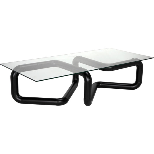 Linden Coffee Table by Noir in matte black. Made from industrial steel in a unique style.