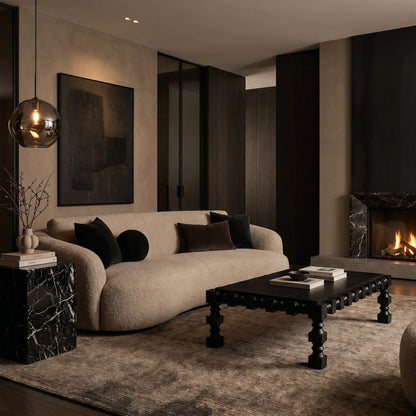 Moabite Coffee Table by Noir in hand rubbed black. Made from mahogany in a unique style.