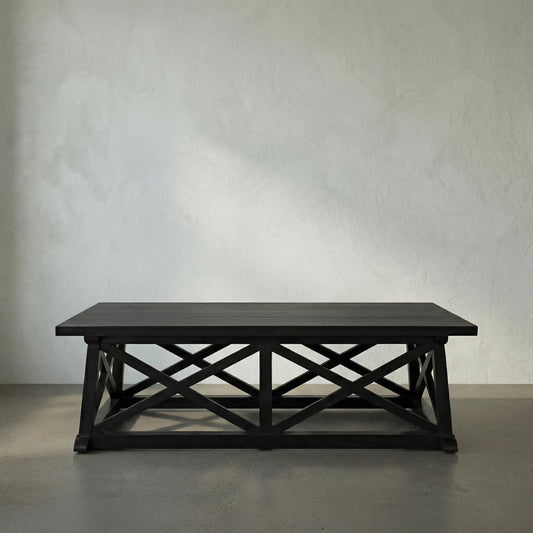 Sutton Coffee Table by Noir in hand rubbed black. Made from mahogany in a transitional style.