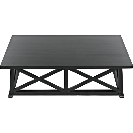 Sutton Coffee Table by Noir in hand rubbed black. Made from mahogany in a transitional style.
