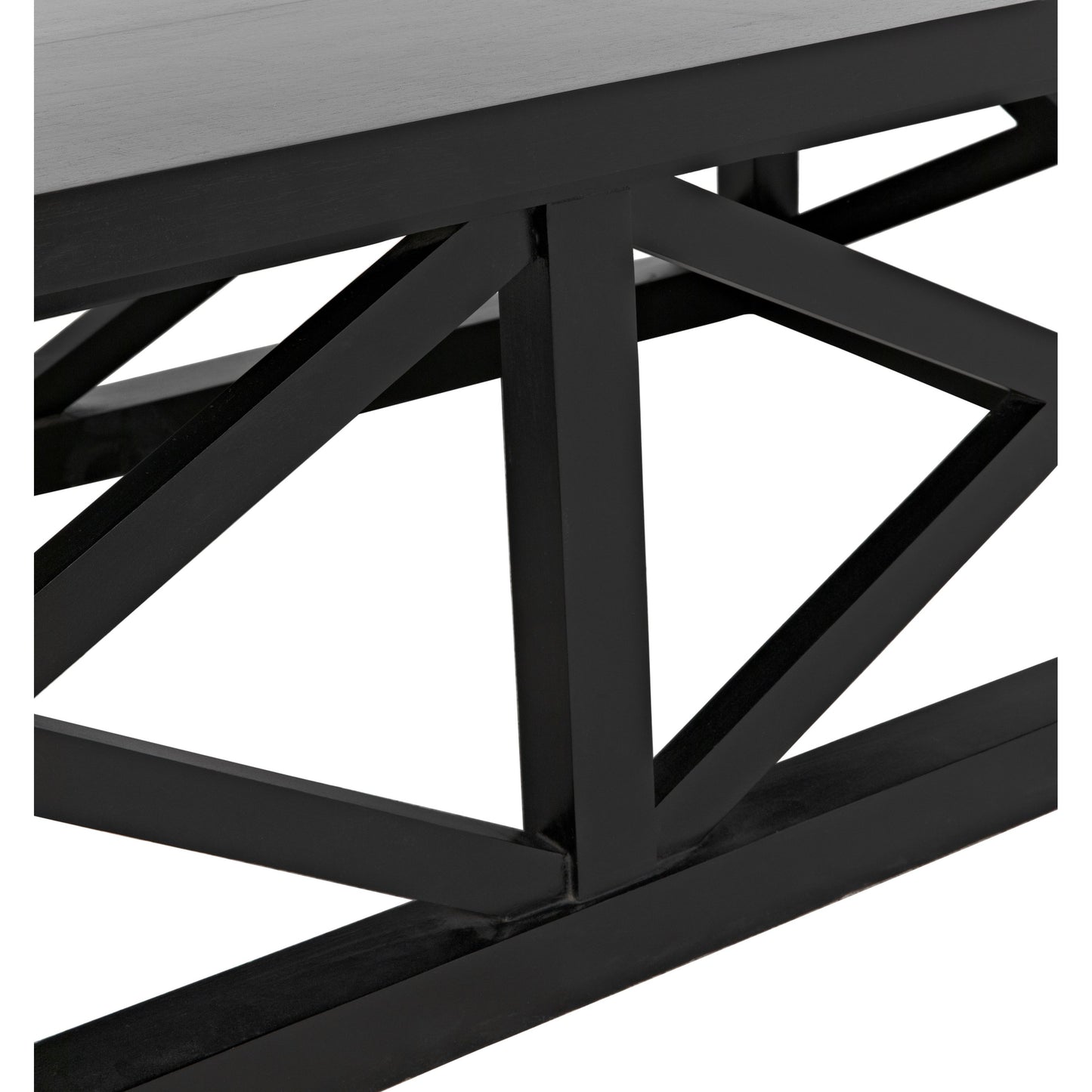 013 S-335514 | Closeup | Sutton Coffee Table by Noir in hand rubbed black. Made from mahogany in a transitional style.