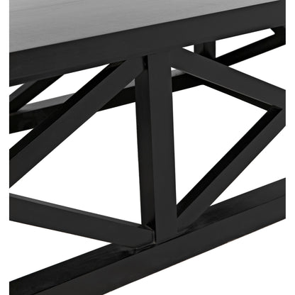 Sutton Coffee Table by Noir in hand rubbed black. Made from mahogany in a transitional style.
