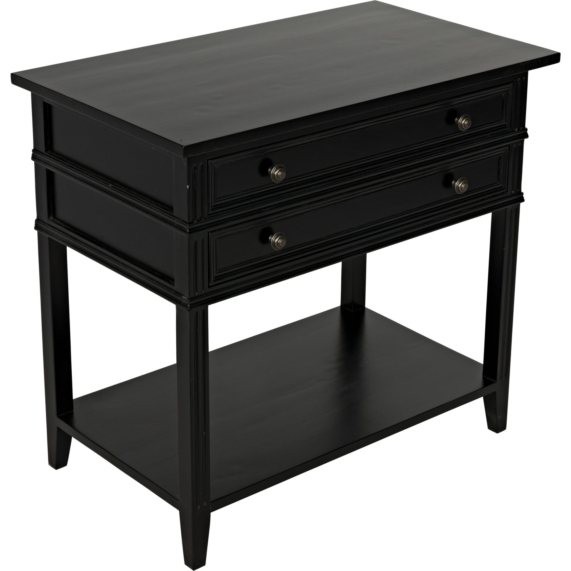 Colonial Side Table by Noir in distressed black. Made from birch in a traditional style.