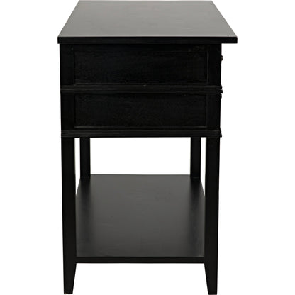 Colonial Side Table by Noir in distressed black. Made from birch in a traditional style.