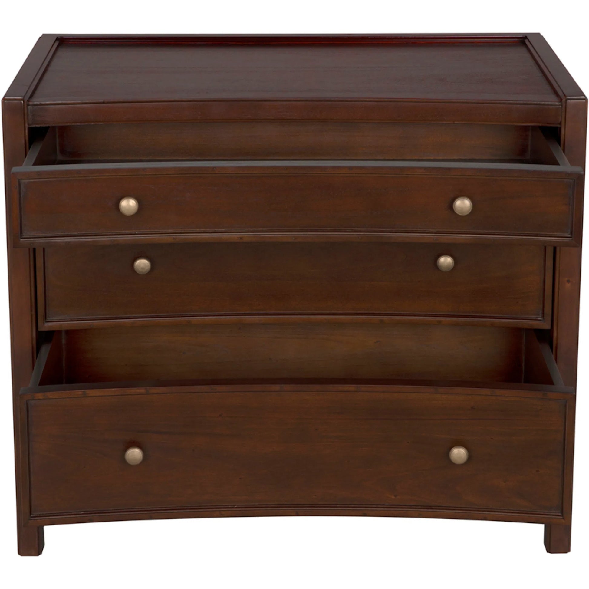 Hampton Side Table Hand Rubbed Brown by Noir in hand rubbed brown. Made from mahogany, veneer, brass pulls in a unique style.