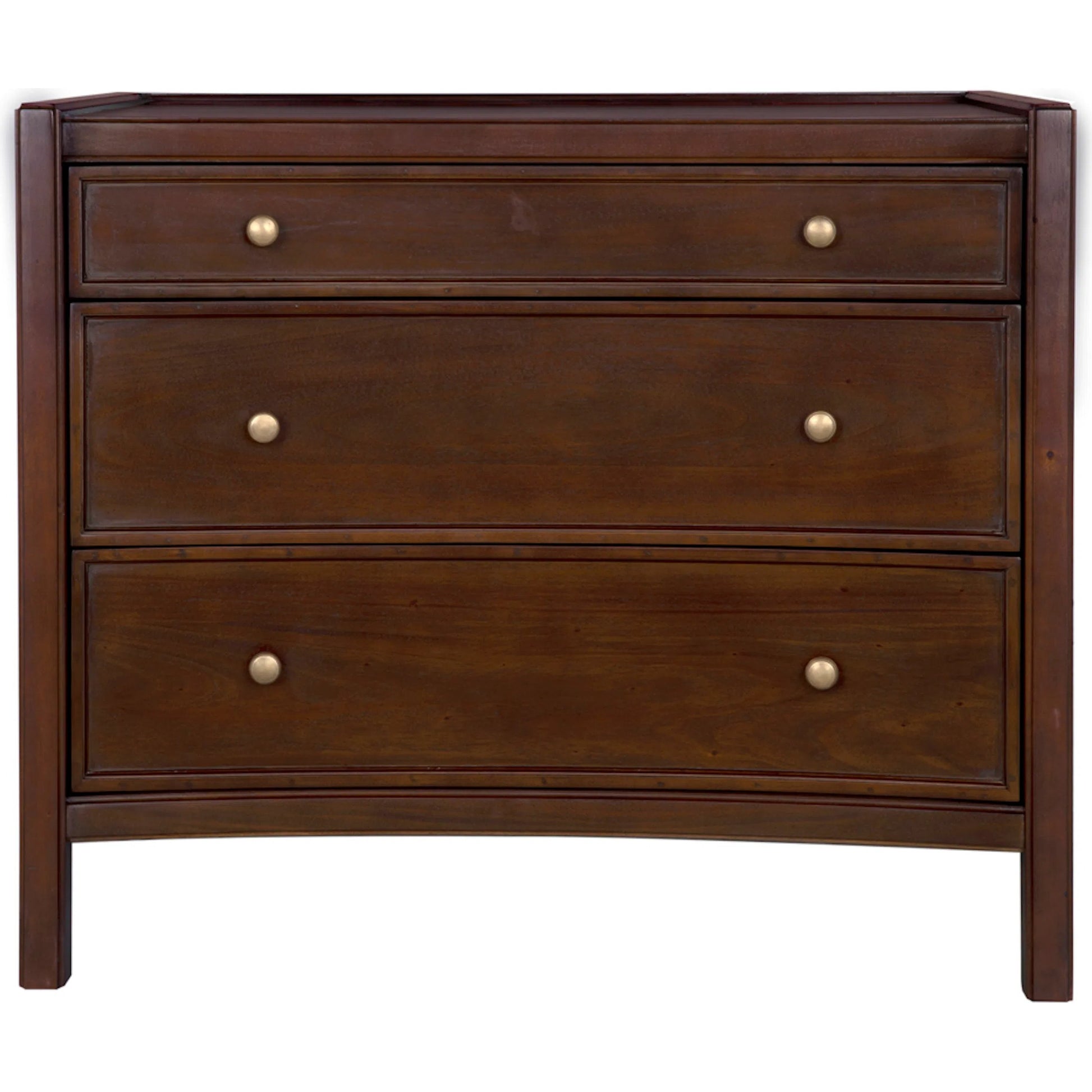 Hampton Side Table Hand Rubbed Brown by Noir in hand rubbed brown. Made from mahogany, veneer, brass pulls in a unique style.