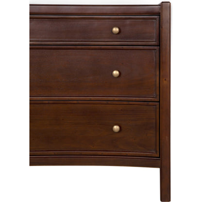 Hampton Side Table Hand Rubbed Brown by Noir in hand rubbed brown. Made from mahogany, veneer, brass pulls in a unique style.