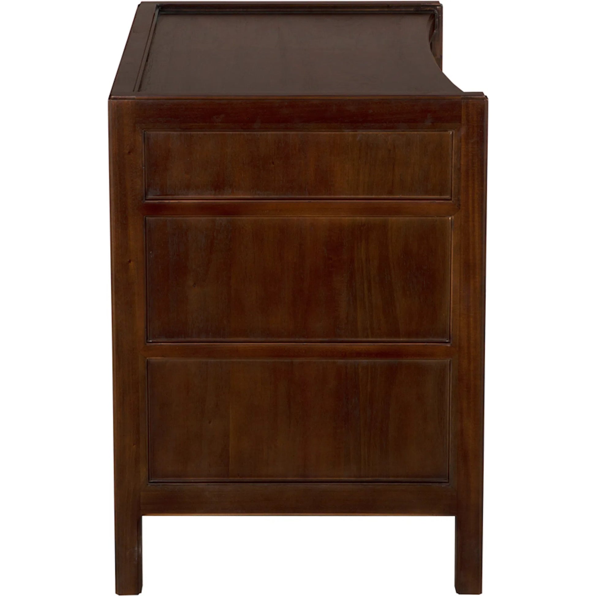 Hampton Side Table Hand Rubbed Brown by Noir in hand rubbed brown. Made from mahogany, veneer, brass pulls in a unique style.