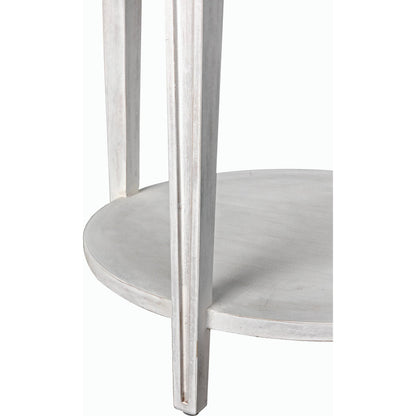 Imperial Side Table by Noir in white wash. Made from mahogany in a transitional style.