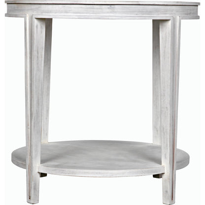 Imperial Side Table by Noir in white wash. Made from mahogany in a transitional style.