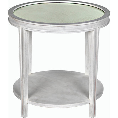 Imperial Side Table by Noir in white wash. Made from mahogany in a transitional style.