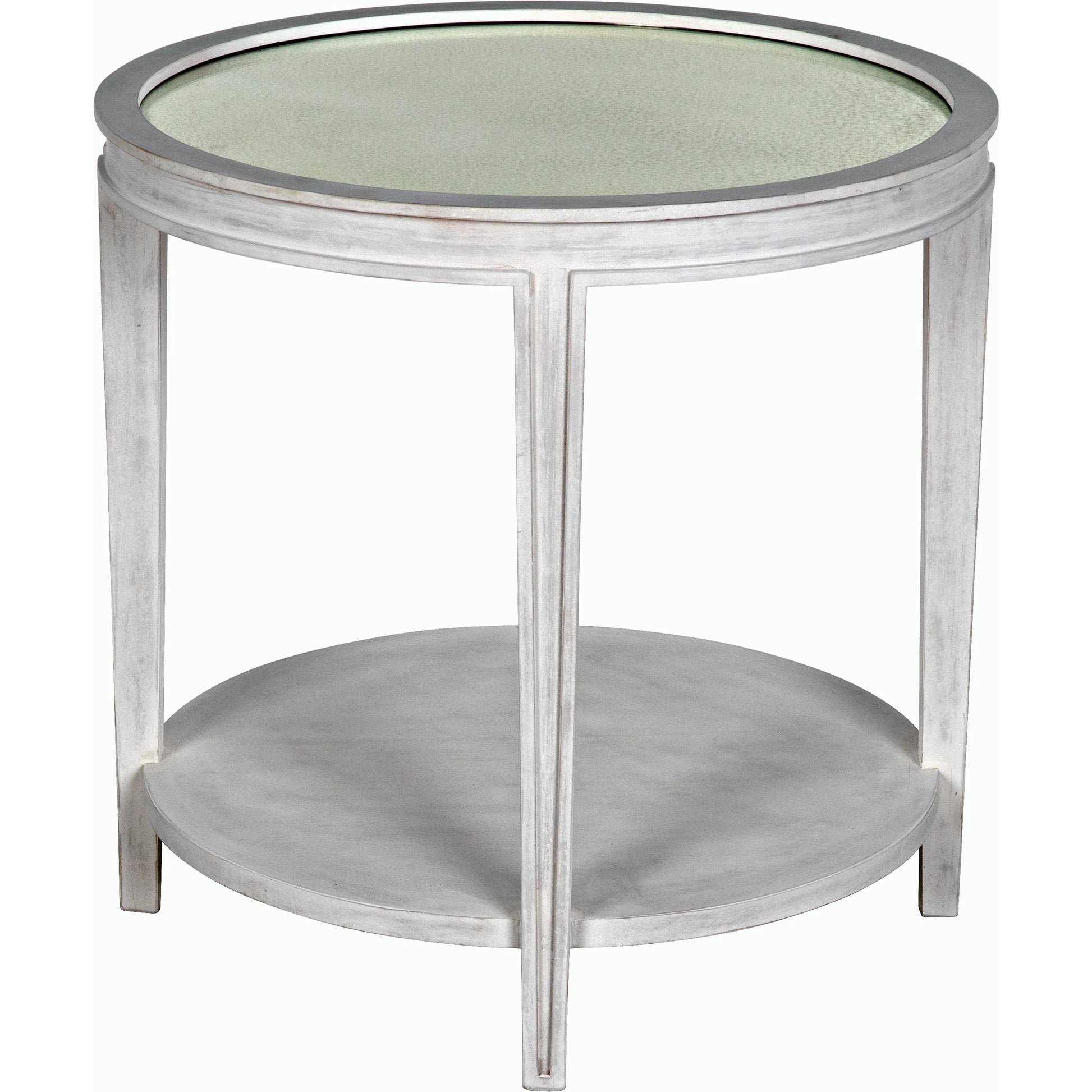 Imperial Side Table by Noir in white wash. Made from mahogany in a transitional style.