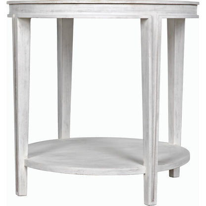 Imperial Side Table by Noir in white wash. Made from mahogany in a transitional style.
