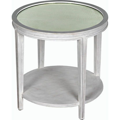 Imperial Side Table by Noir in white wash. Made from mahogany in a transitional style.