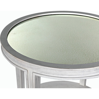 Imperial Side Table by Noir in white wash. Made from mahogany in a transitional style.