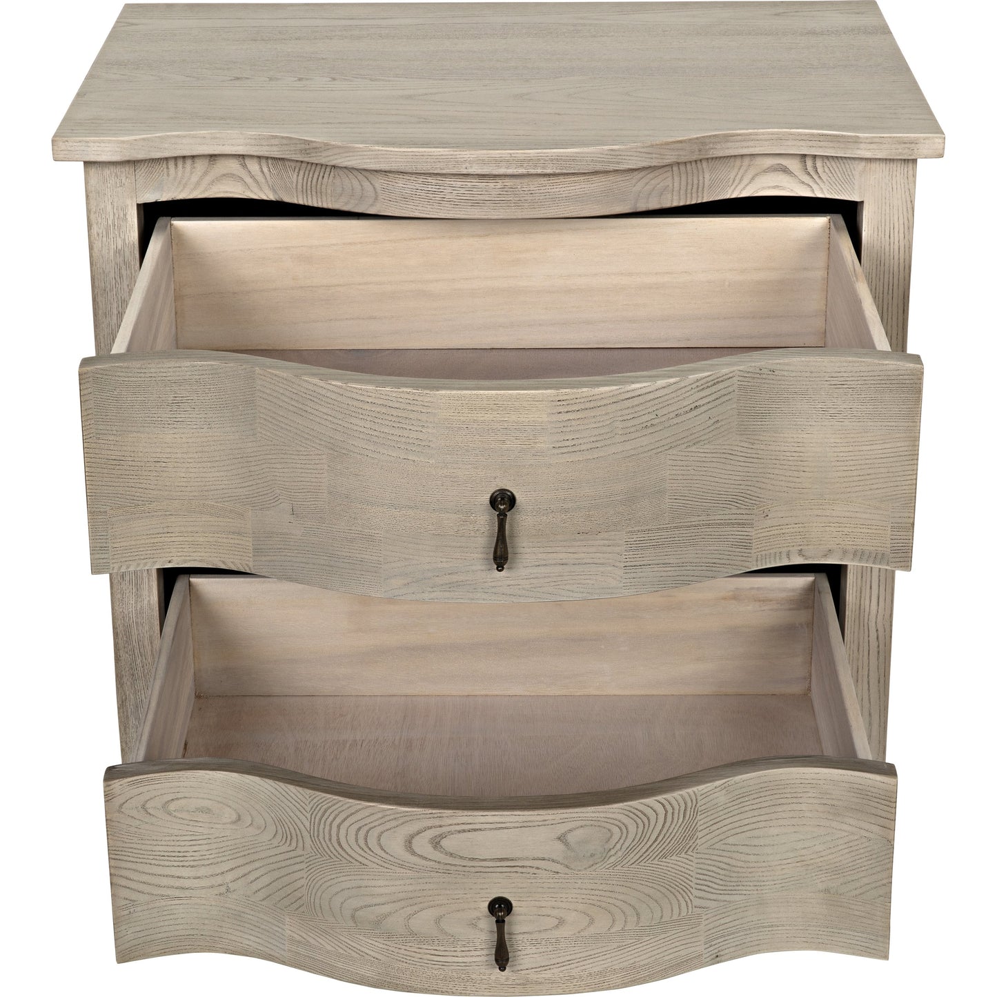 007 S-334629 | Additional Silo | Curved Front Side Table by Noir in vintage gray. Made from elm in a transitional style.