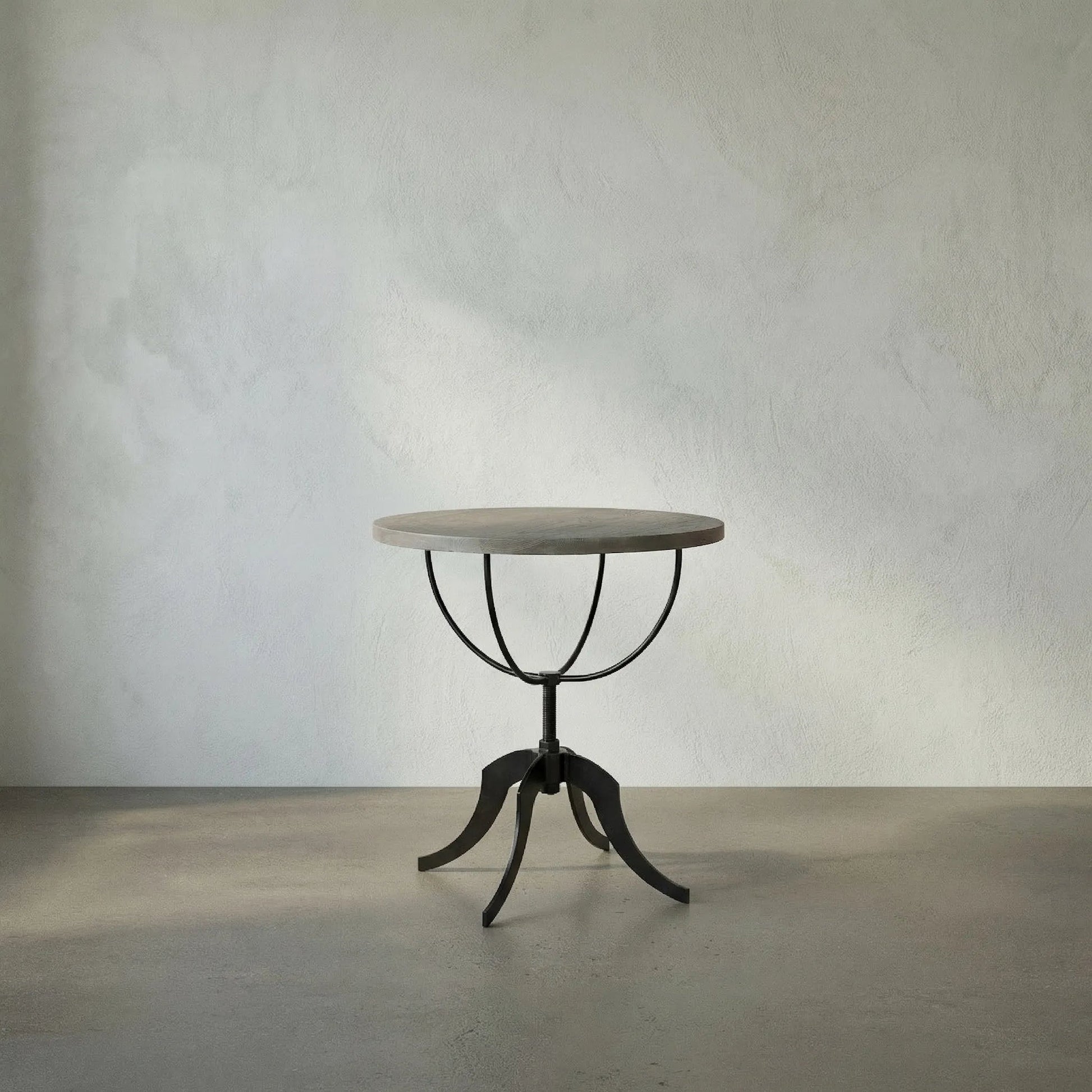 Wine Adjustable Table by Noir in vintage gray. Made from elm in a cottage & farmhouse style.