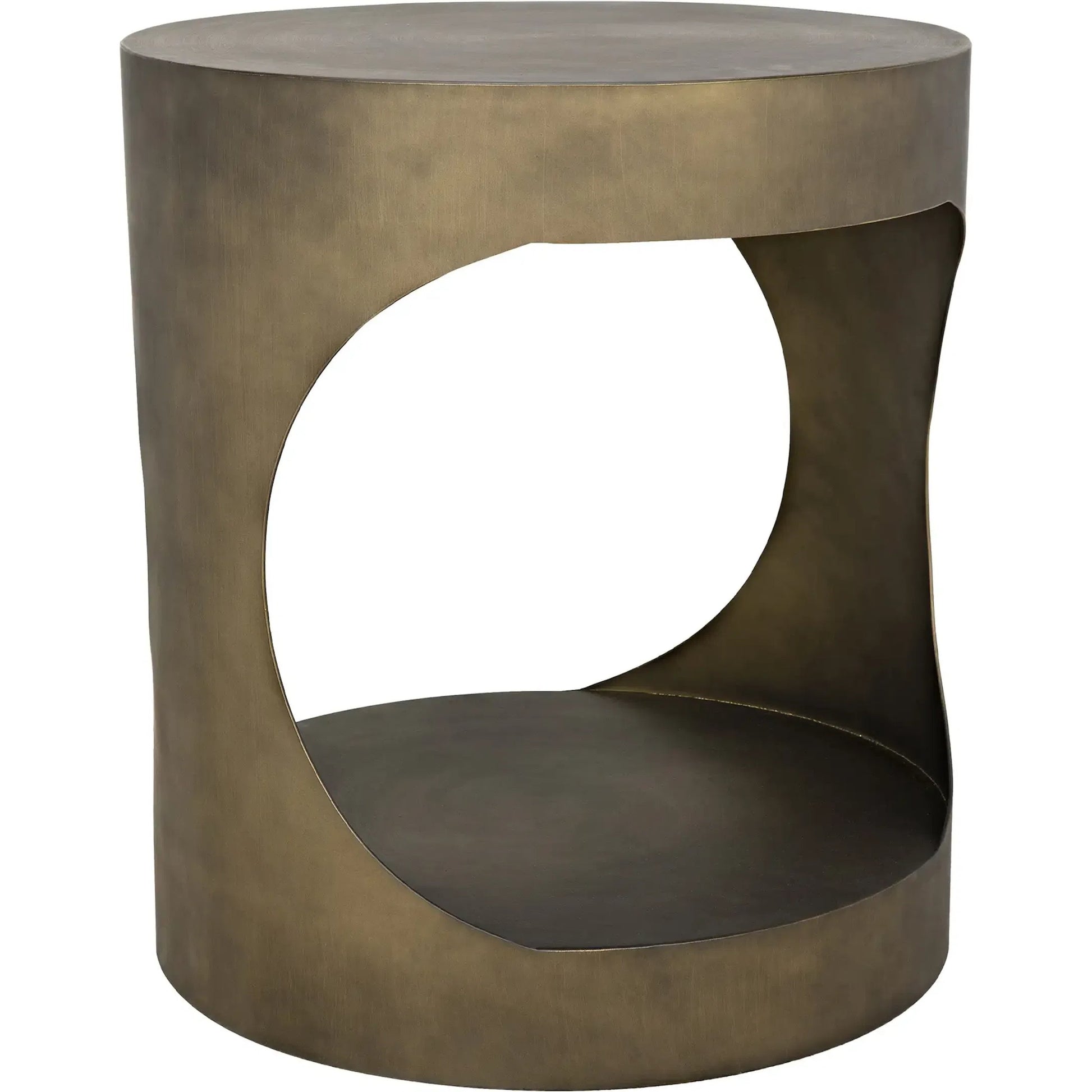 Eclipse Round Side Table by Noir. Made from metal in a transitional style.