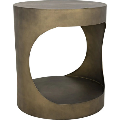 Eclipse Round Side Table by Noir. Made from metal in a transitional style.