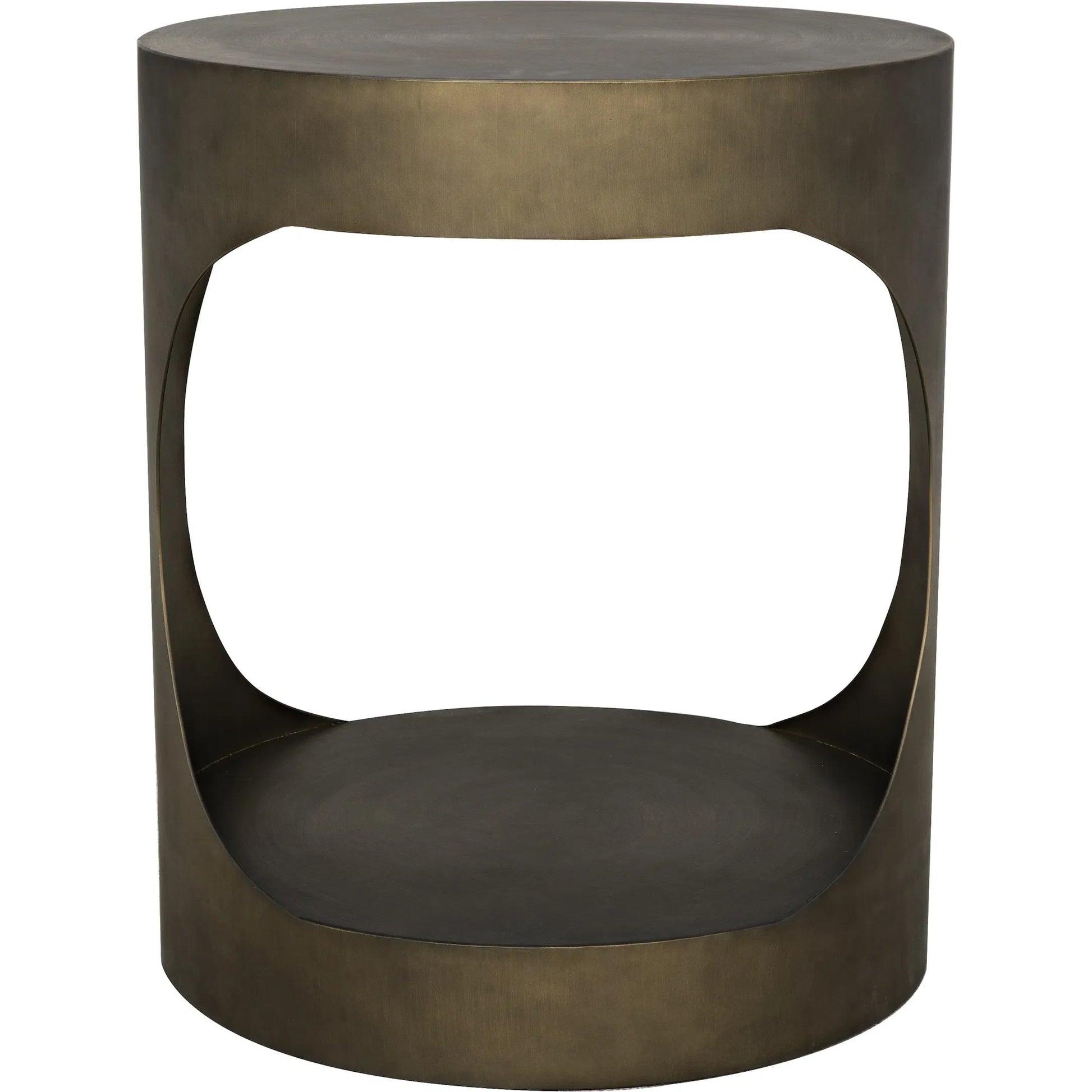 Eclipse Round Side Table by Noir. Made from metal in a transitional style.