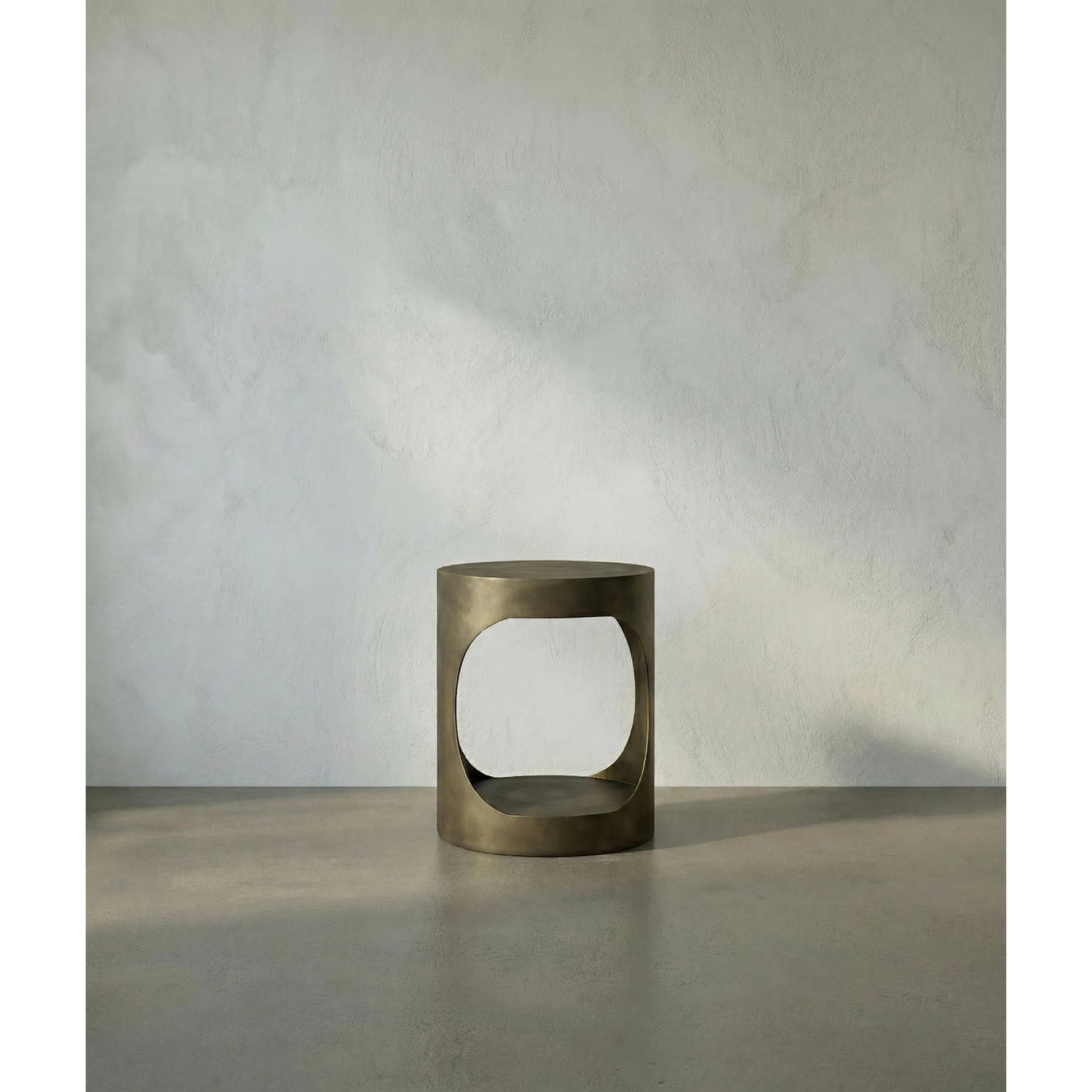 Eclipse Round Side Table by Noir. Made from metal in a transitional style.