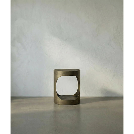 Eclipse Round Side Table by Noir. Made from metal in a transitional style.