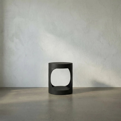 Eclipse Round Side Table by Noir. Made from metal in a transitional style.